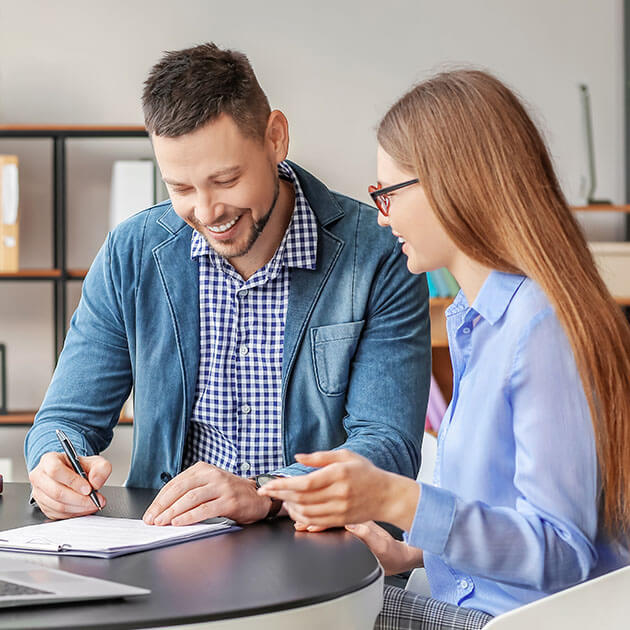 a female notary interacting with a mail client