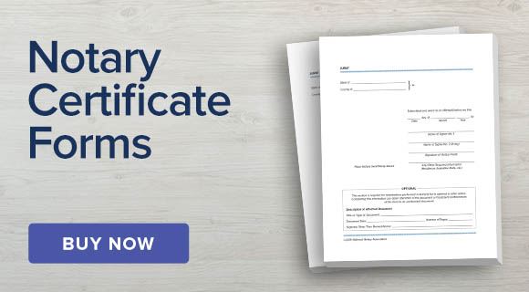 Mobile banner ad for Notary certificate forms