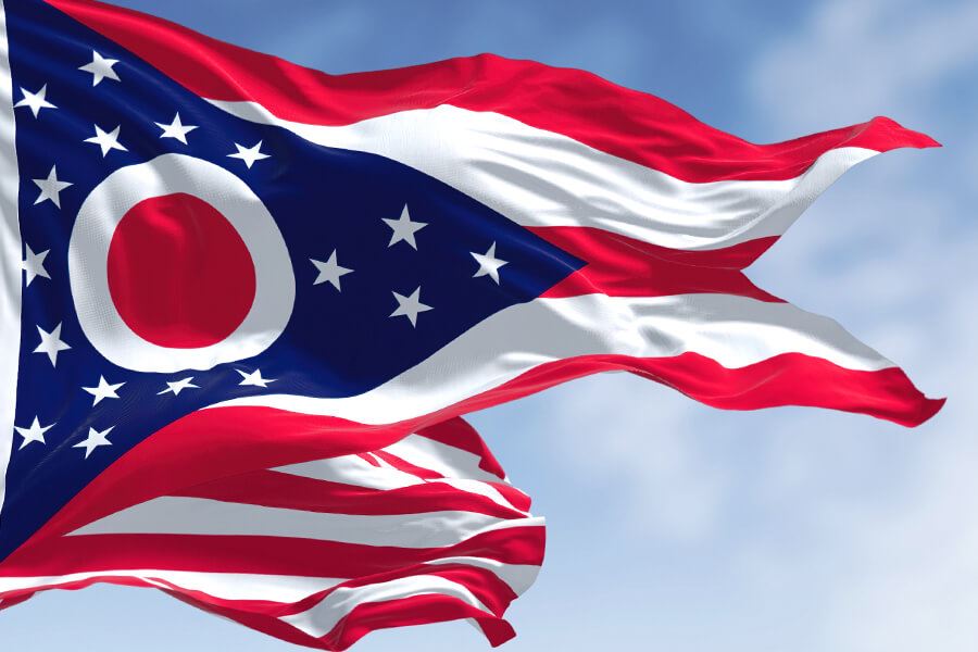 An image of the Ohio state flag.