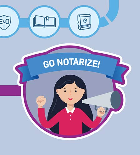 Detail of an infographic on how to become a Notary