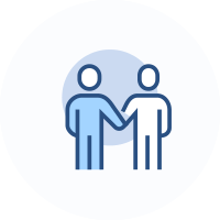 icon of two figures shaking hands