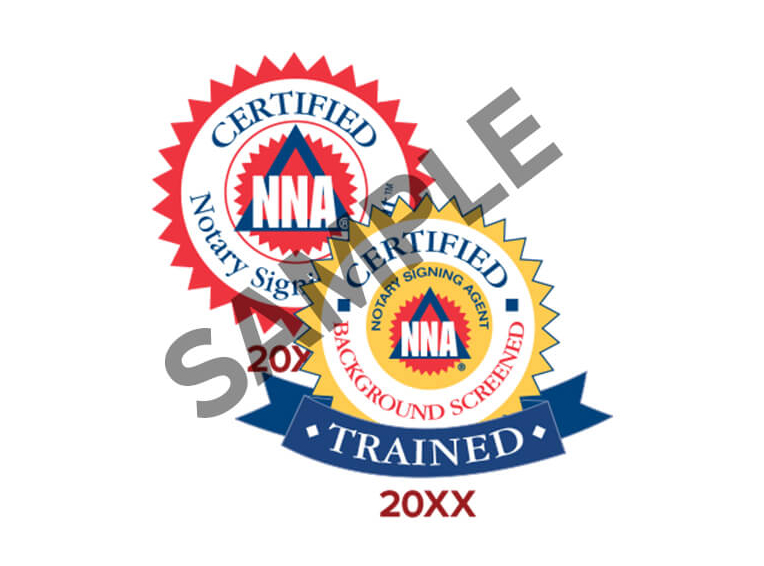 Sample badges for Notary Signing Agents