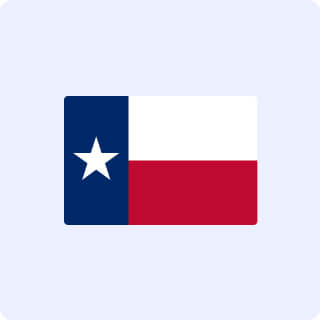 Texas State Flag with a light bluish-purple background.