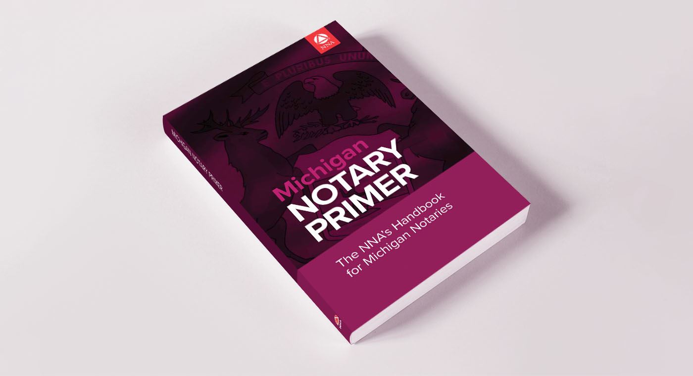 Cover of the Michigan Notary primer book